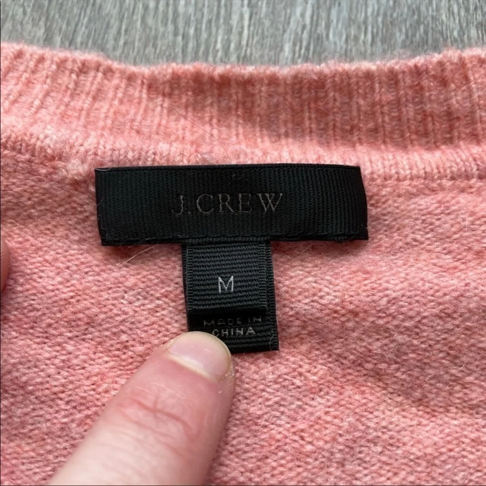 J. Crew V-Neck Sweater in Pink Size Medium